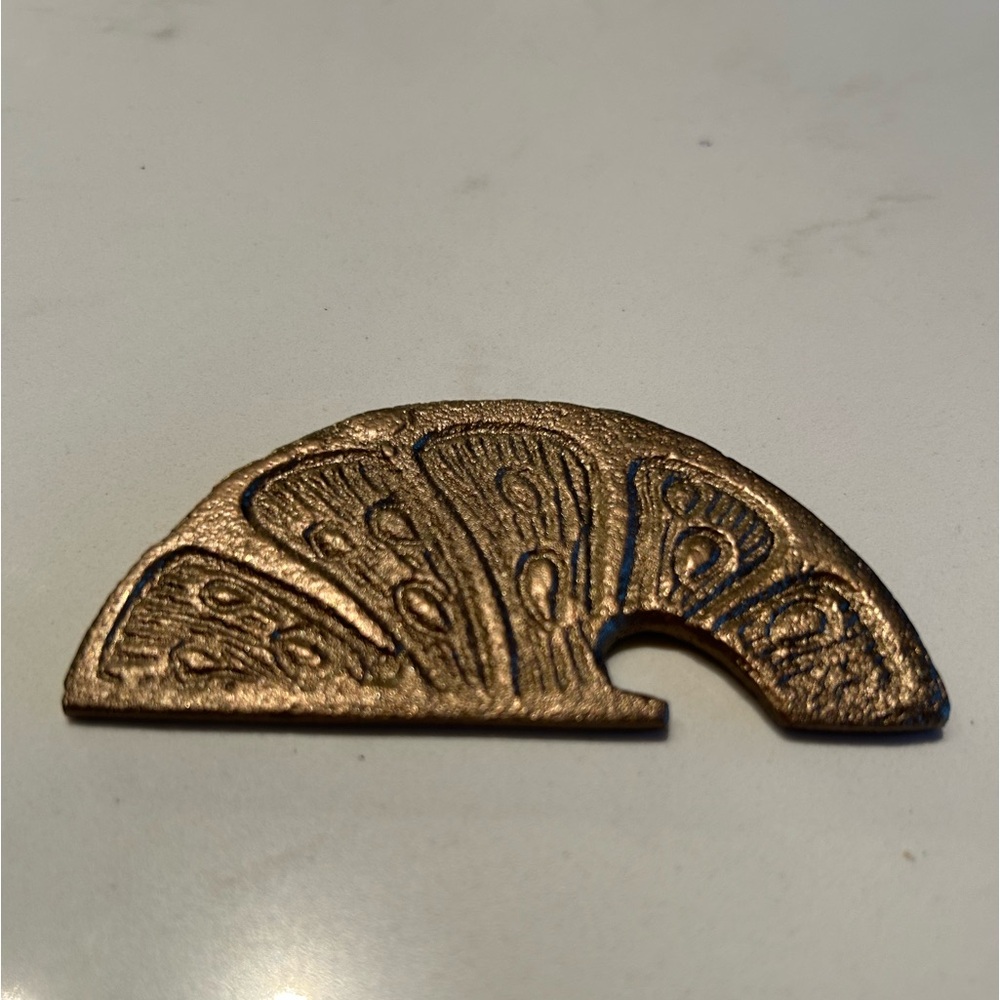 Lemon slice shaped bottle opener - metal gold tone NWT